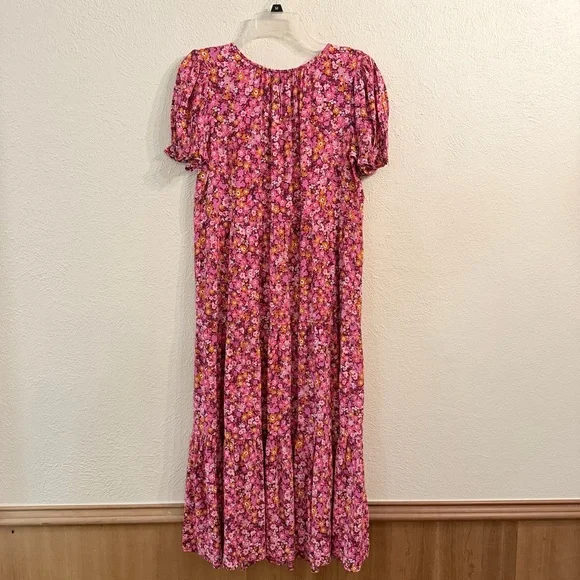 NWT J Crew puff sleeve tiered floral midi dress - Picture 6 of 10